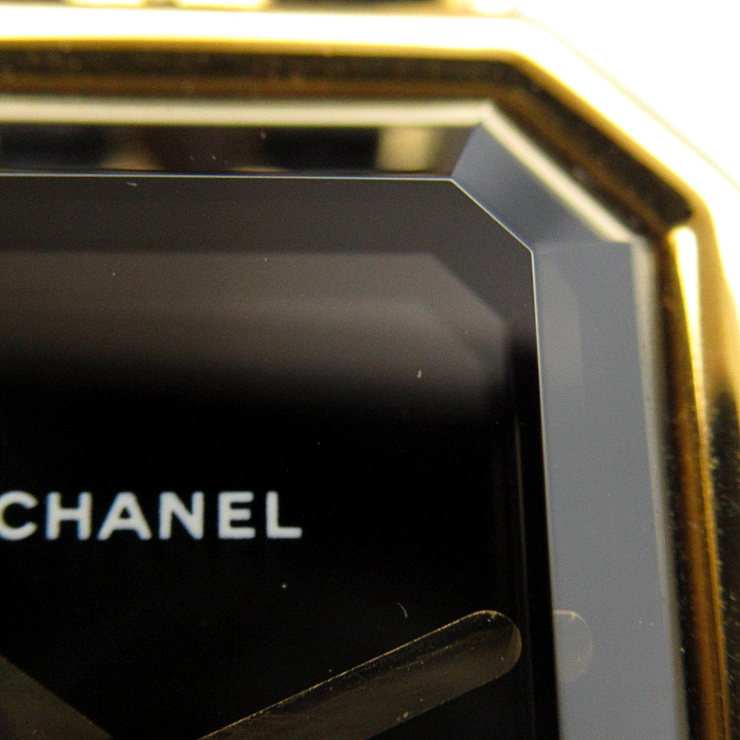 CHANEL Premiere L Wrist Watch H0001 Quartz Black Gold Plated Leather belt H0001