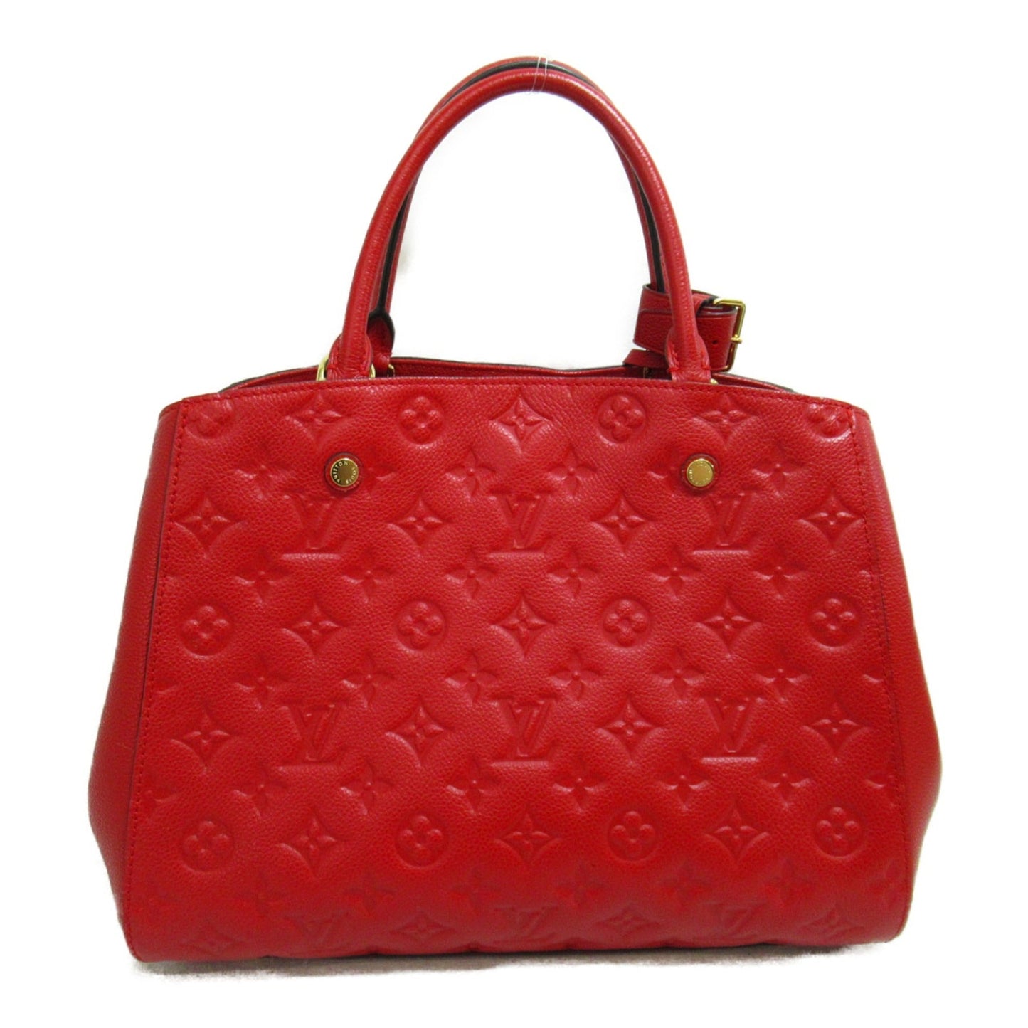 LOUIS VUITTON Montaigne MM Shoulder Bag Red Cerise Monogram empreinte leather M41194