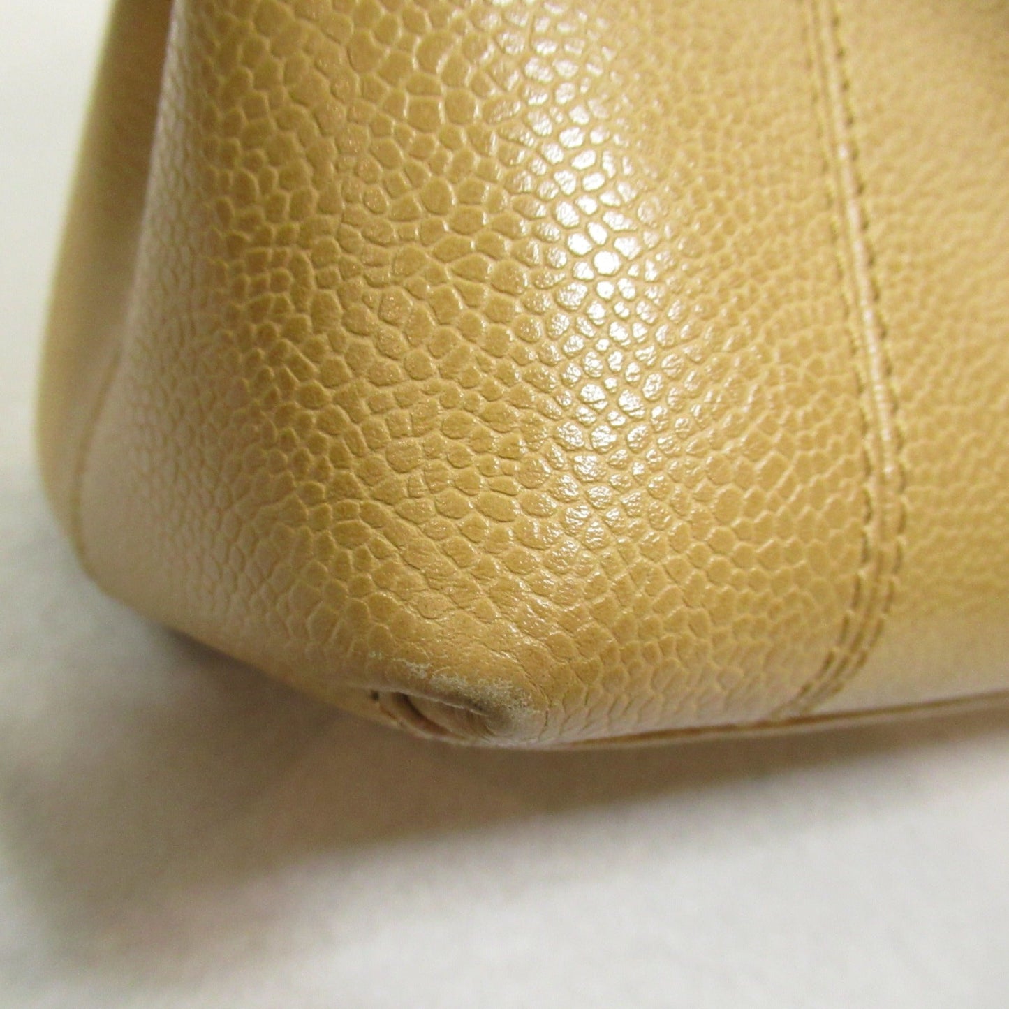 CHANEL Tote Bag Beige Caviar Skin (Grained Calf)
