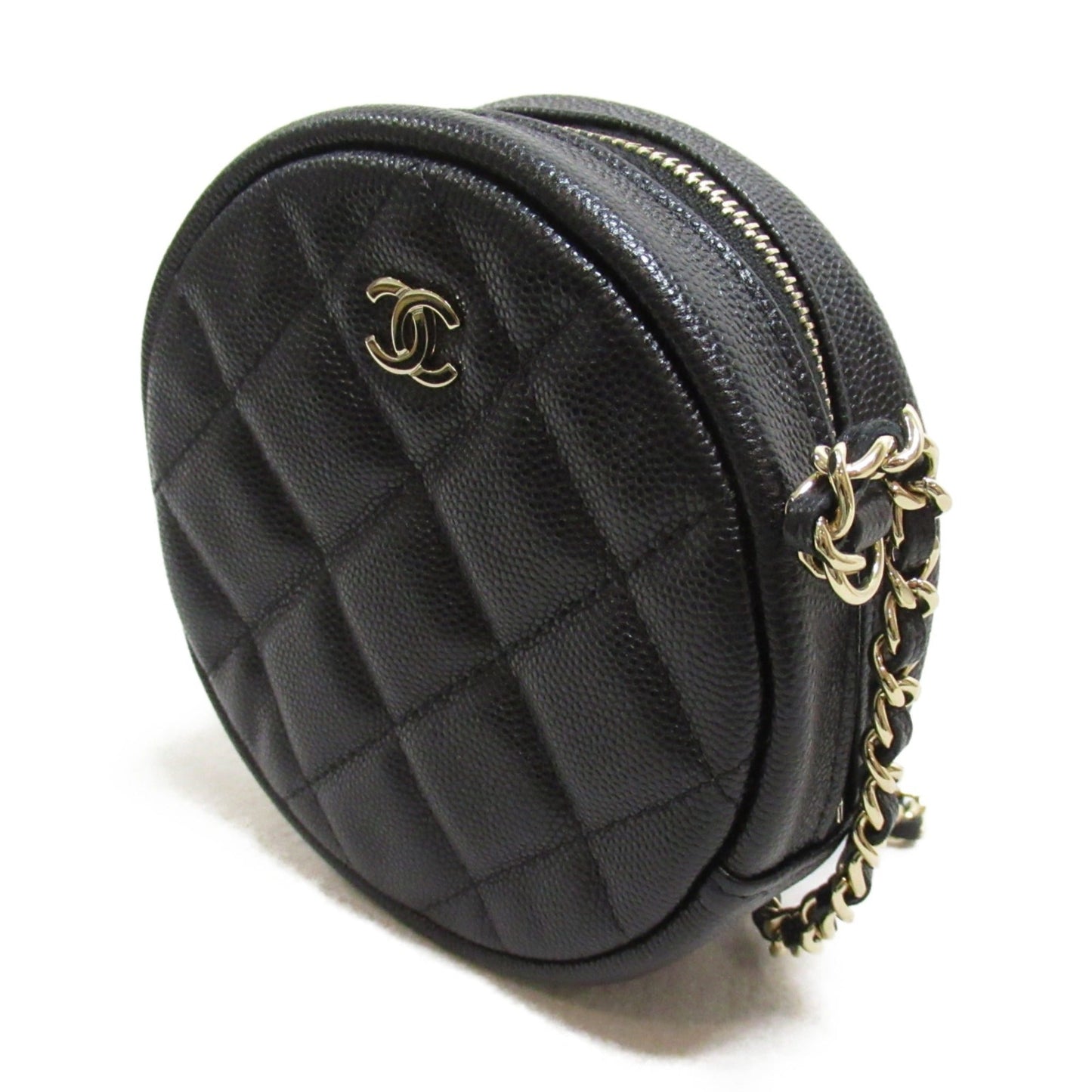 CHANEL Matelasse ChainShoulder Bag Black Caviar Skin (Grained Calf)