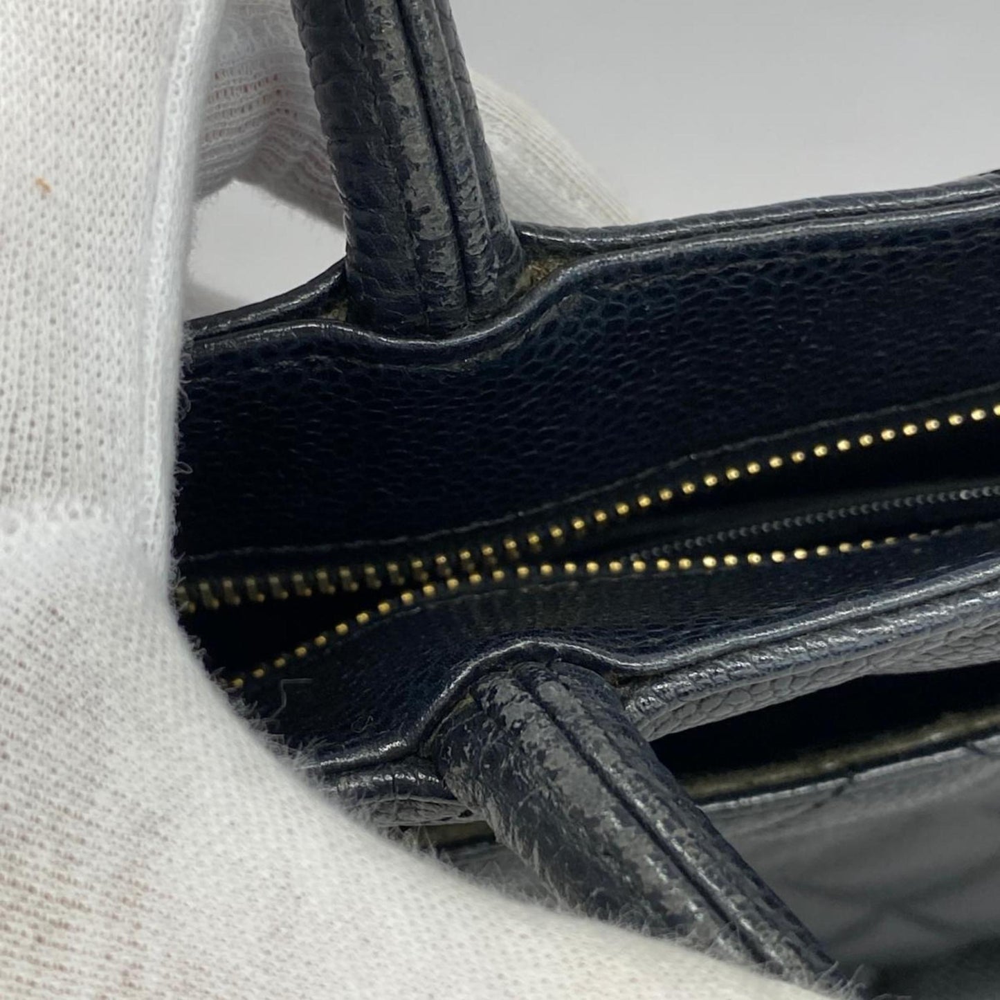 Chanel Tote Bag Reproduction Caviar Skin Black Women's