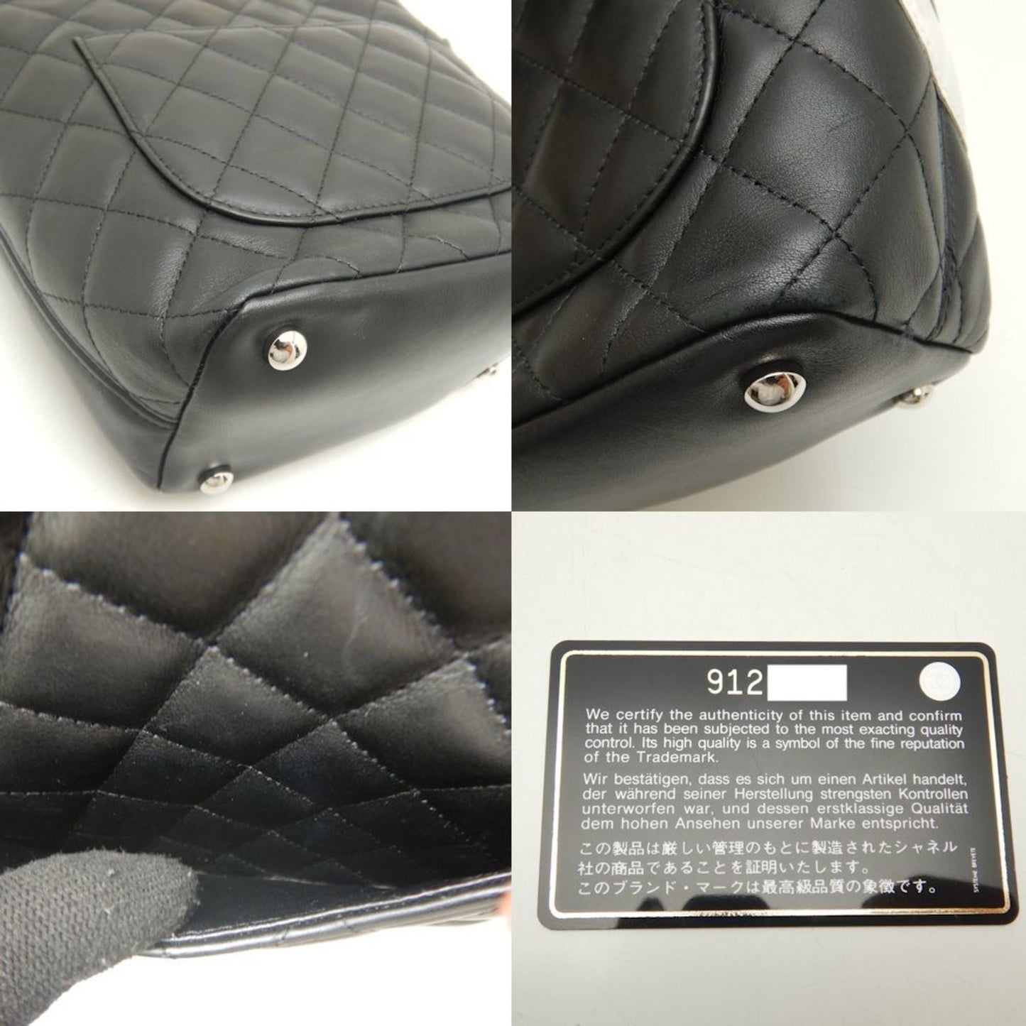 CHANEL Small Tote A25166 Bag Cambon Line Calfskin Black White 251875