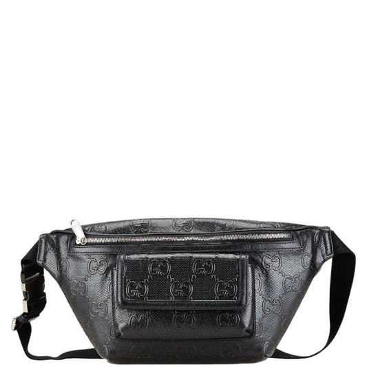 Gucci Black Leather Fanny Pack Sling Bag ()
