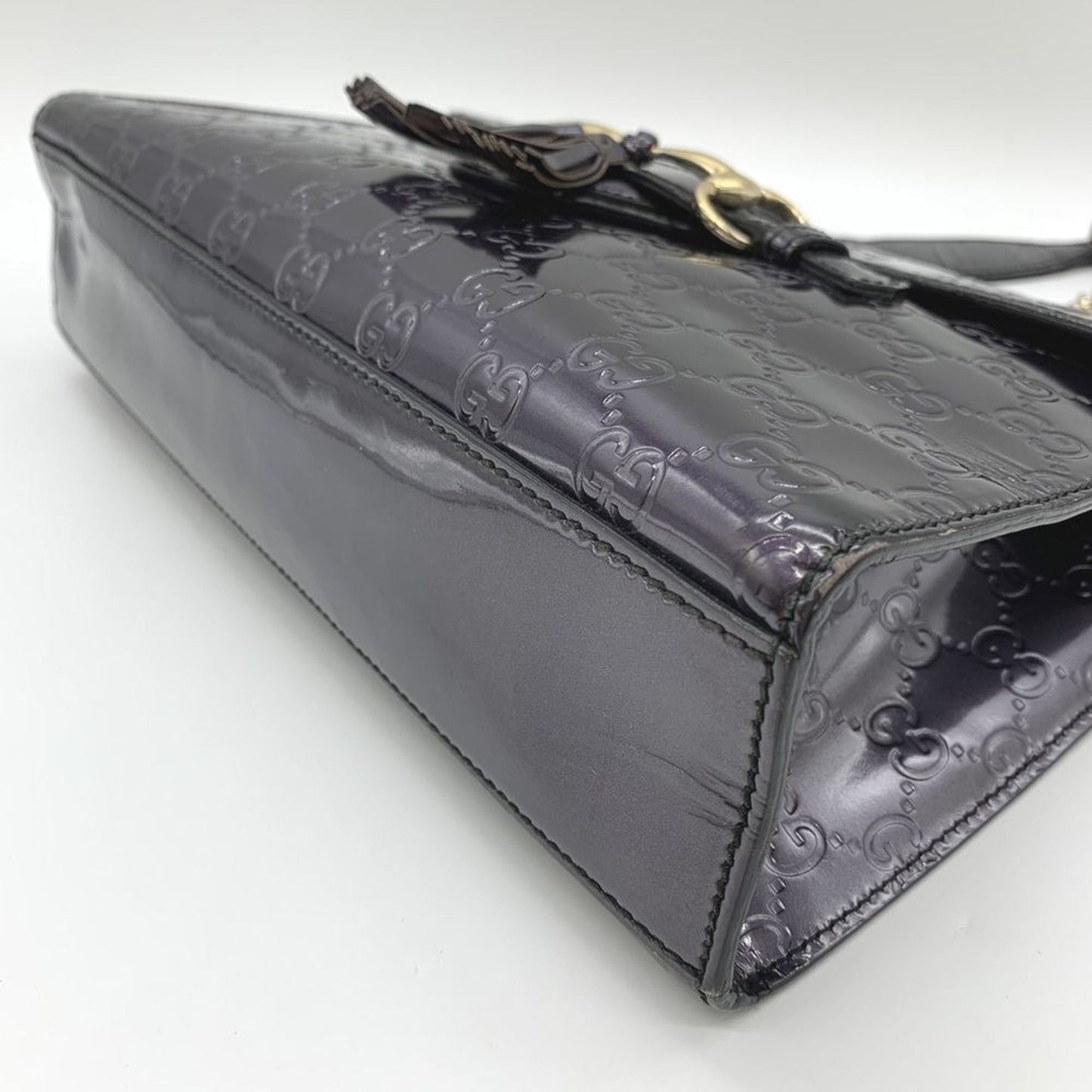 Gucci Purple Patent Leather Shoulder Bag