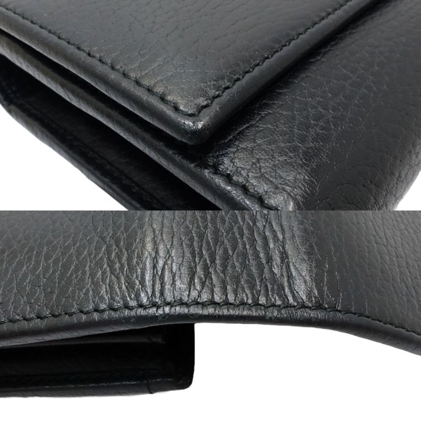 Gucci Black Leather Long Wallet (Bi-Fold)