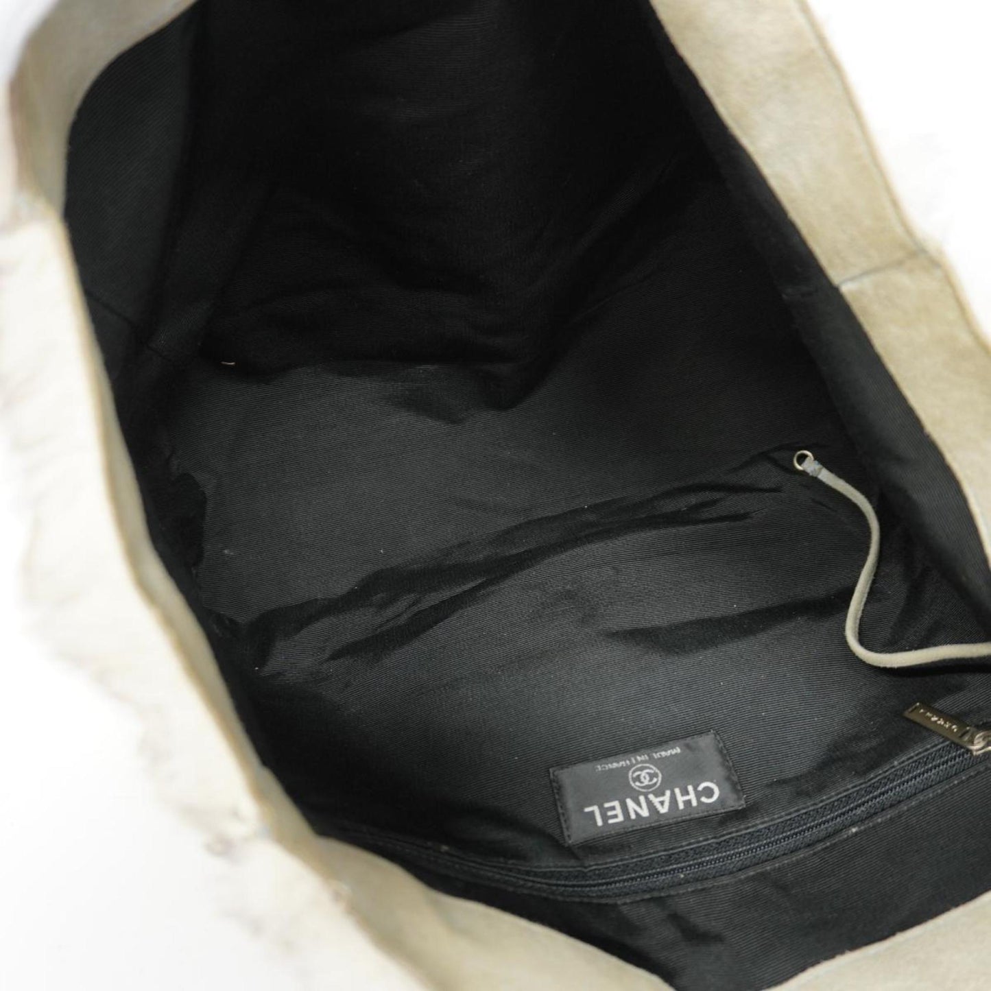 chanel tote bag fur grey ladies