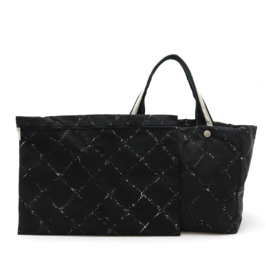 CHANEL Chanel Old Travel Line Tote MM Bag Shoulder Nylon Black Red