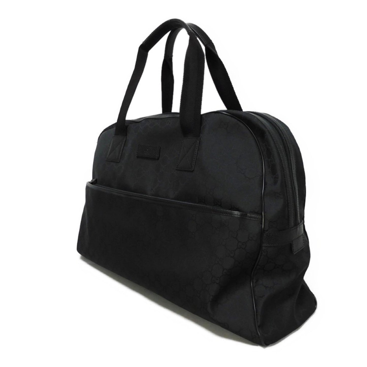 Gucci Black Nylon Leather Boston Bag Handbag