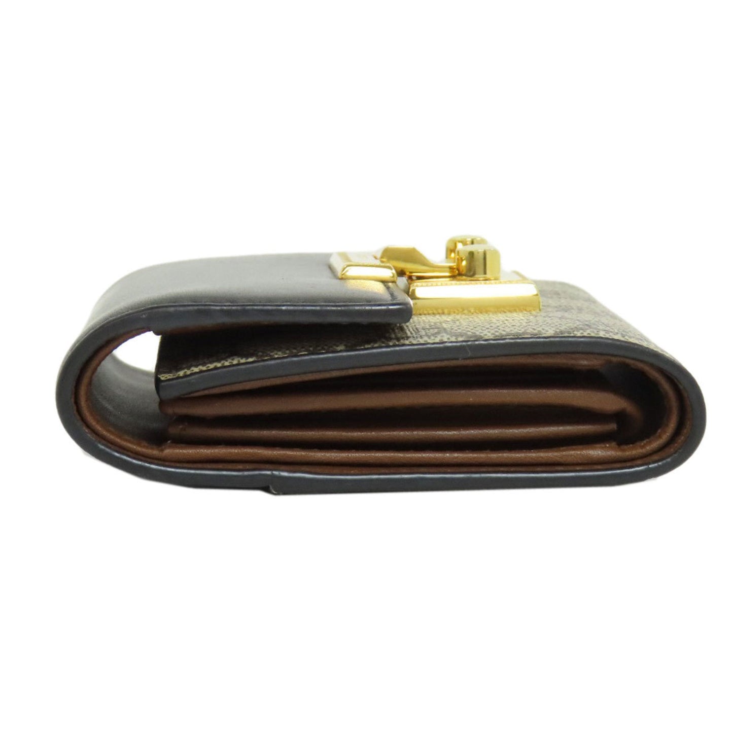 Gucci Black Brown Pvc Leather Wallet (Bi-Fold)