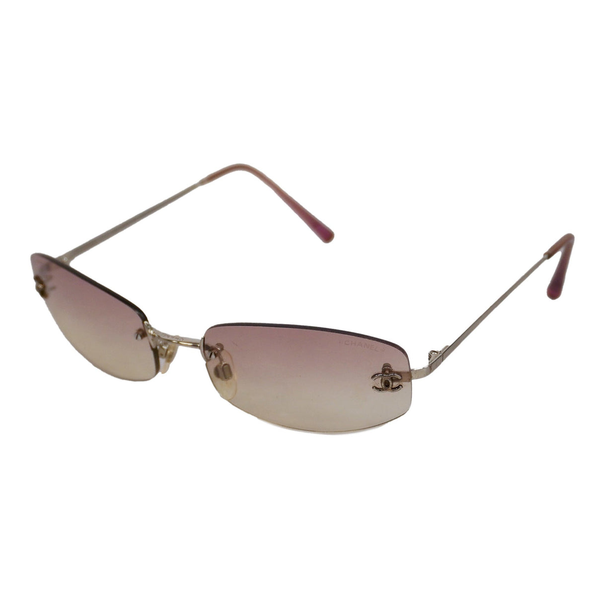 ChanelAuth  Women's Sunglasses Pink Sunglasses 4002 Silver hardware