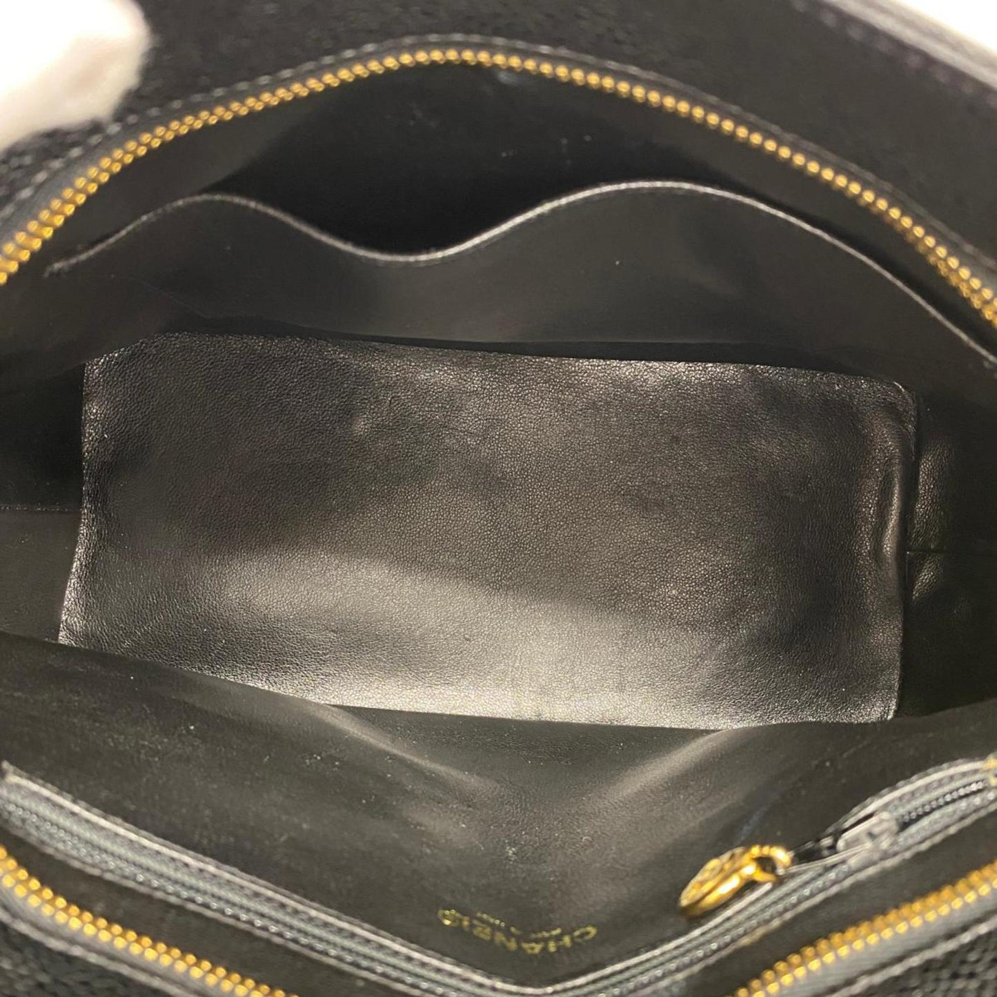 Chanel Tote Bag Reproduction Caviar Skin Black Women's