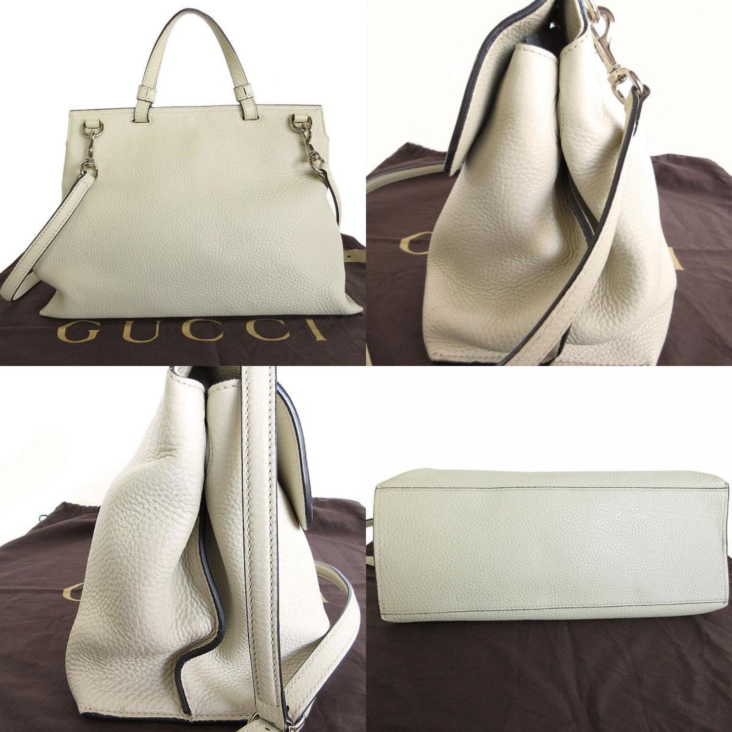 Gucci Ivory Leather Handbag Shoulder Bag
