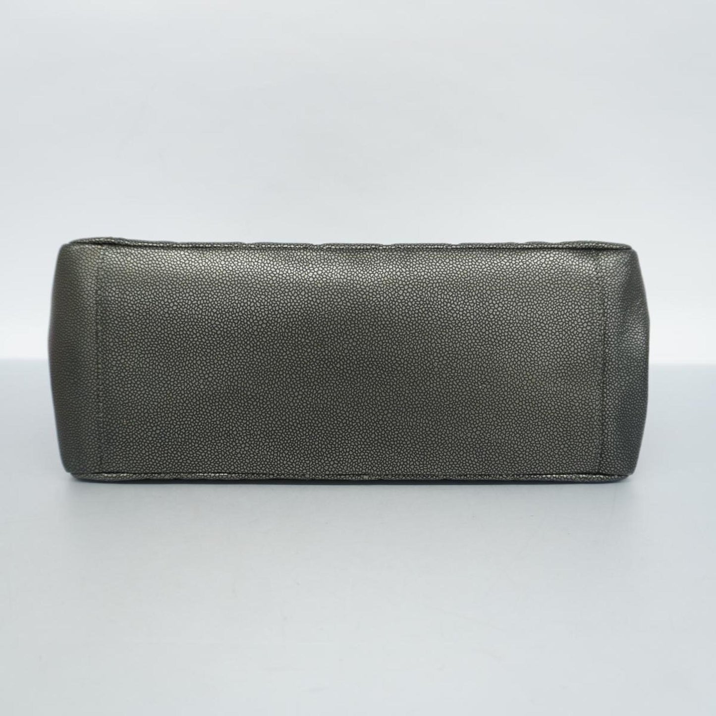 Chanel Shoulder Bag Matelasse Chain Caviar Skin Metallic Grey Women's