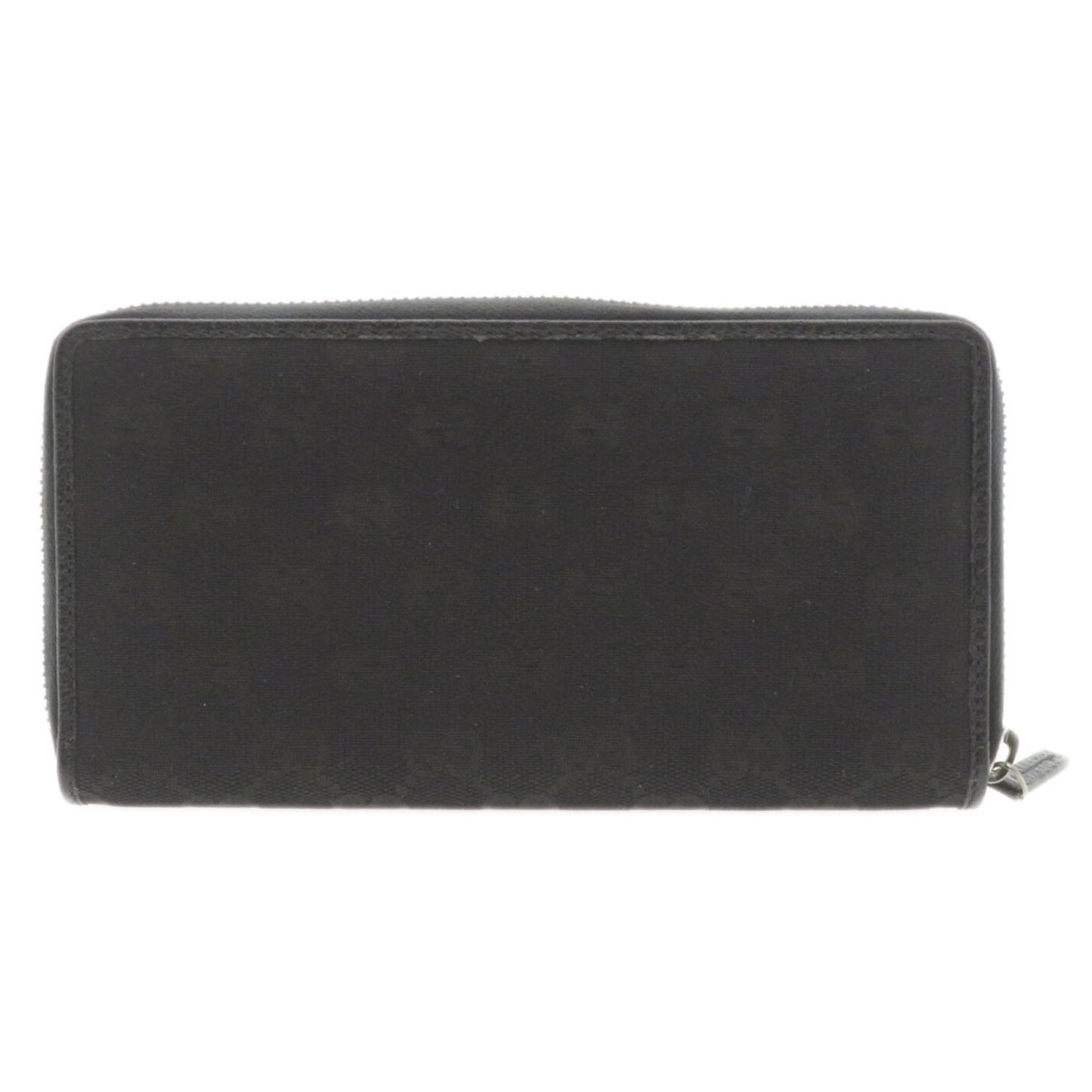 Gucci Black Canvas Leather Long Wallet (Bi-Fold)