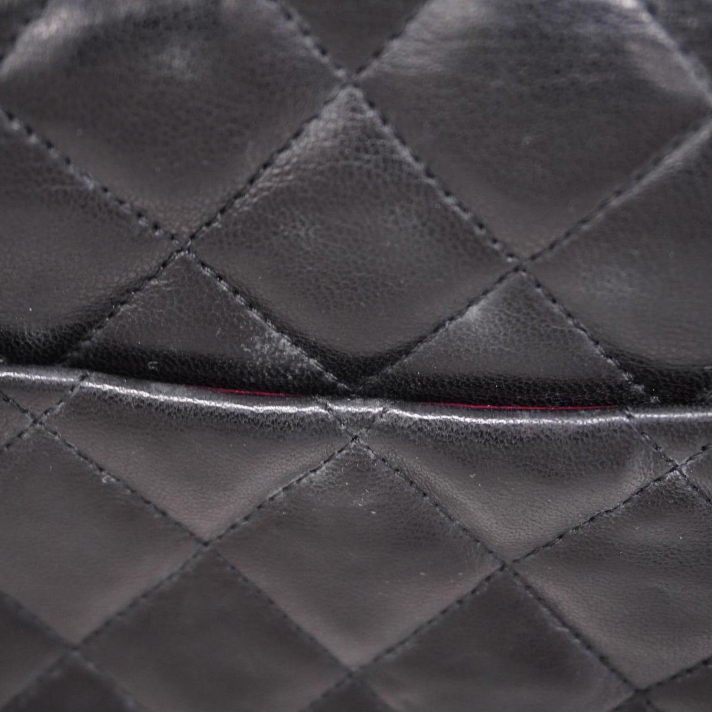 Chanel Shoulder Bag Matelasse Chain Lambskin Black Women's