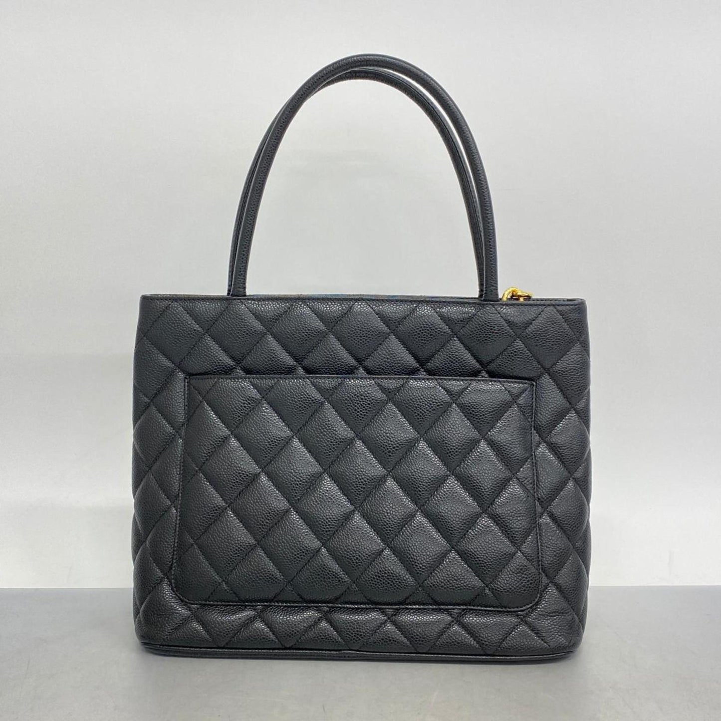 Chanel Tote Bag Reproduction Caviar Skin Black Women's