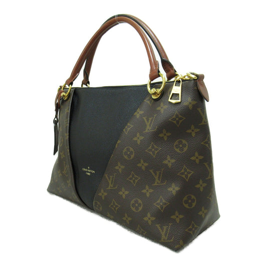 LOUIS VUITTON V Tote MM Shoulder Bag Brown Black Monogram PVC coated canvas M43948