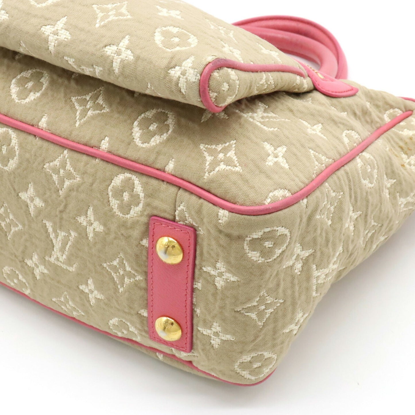 LOUIS VUITTON Monogram Sabia Hippo MM Handbag Tote Bag Rose Pink M93496