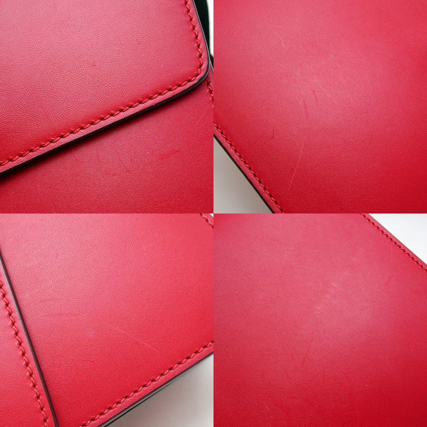Gucci Navy Red Color Leather Shoulder Bag