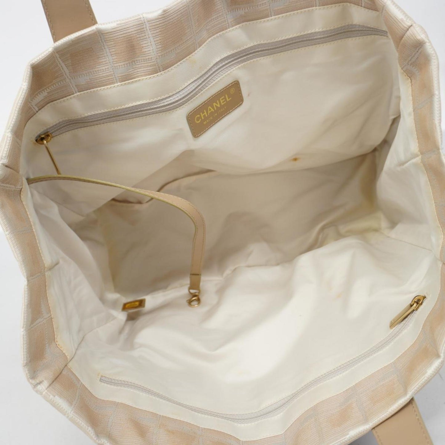 Chanel Tote Bag New Travel Nylon Beige Women's