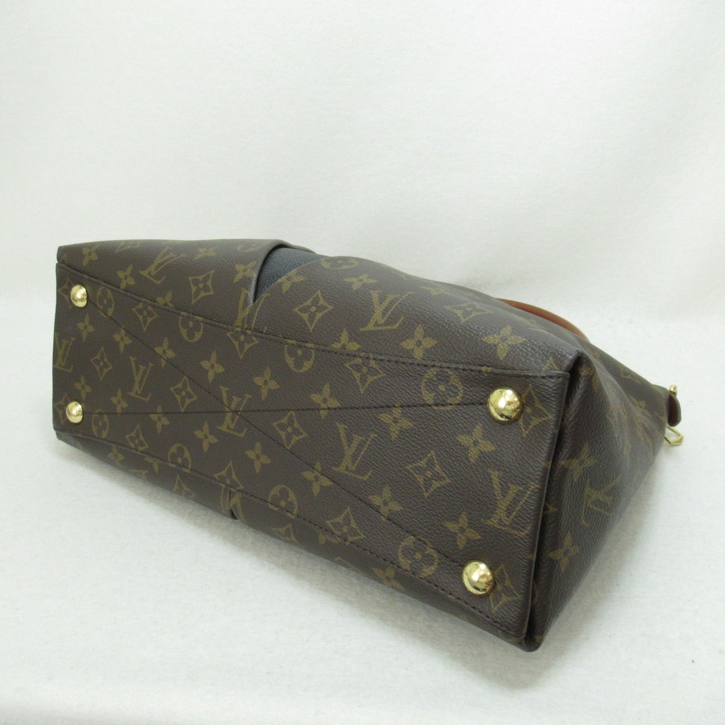 LOUIS VUITTON V Tote MM Shoulder Bag Brown Black Monogram PVC coated canvas M43948