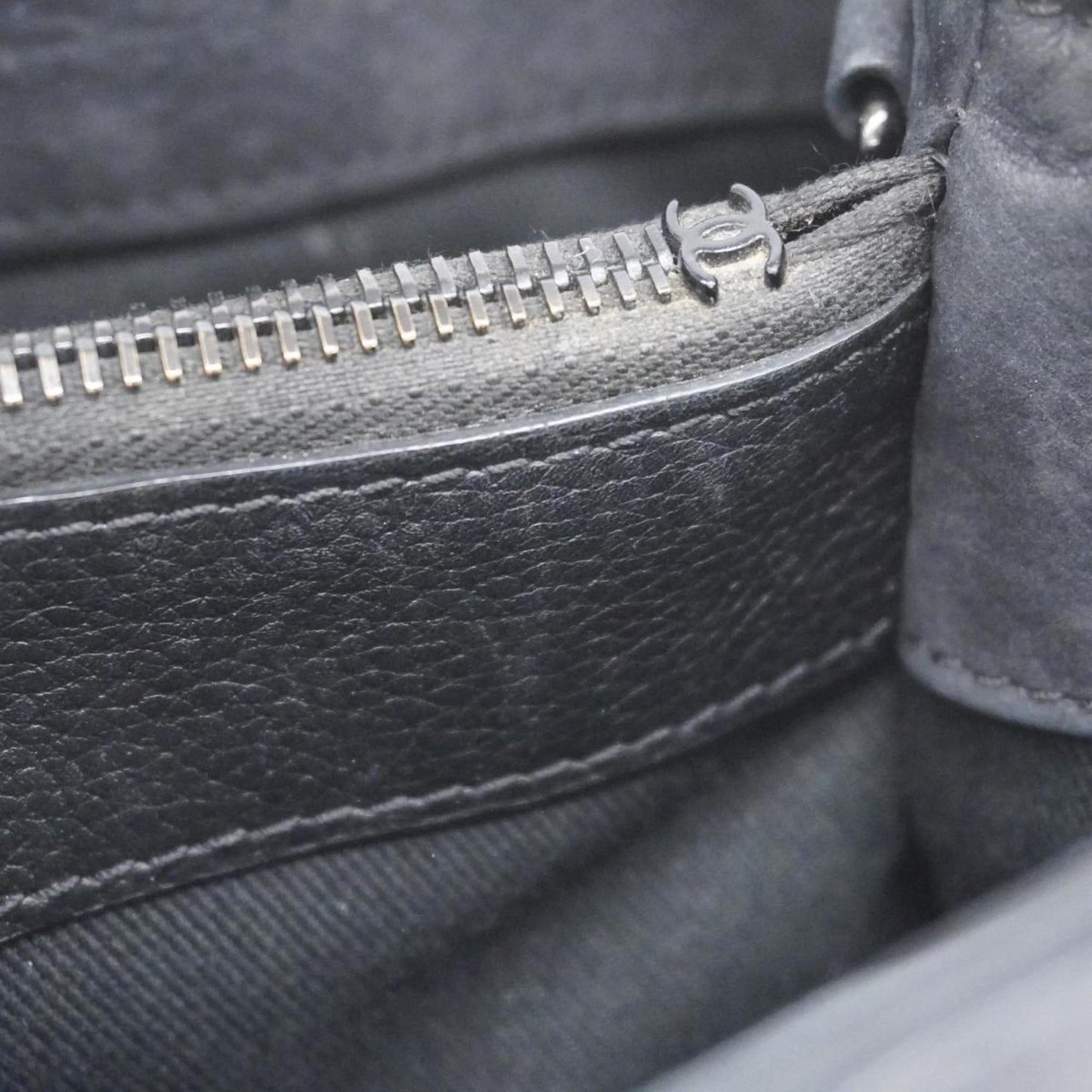 Chanel Tote Bag Executive Leather Black Women's