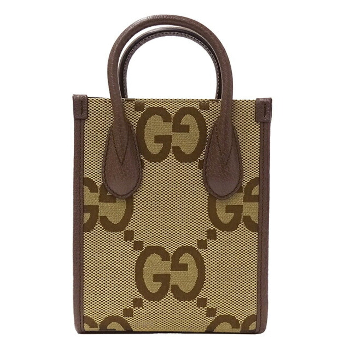 GUCCI Bag Women's Jumbo GG Handbag Shoulder 2way Canvas Tote Brown 699406