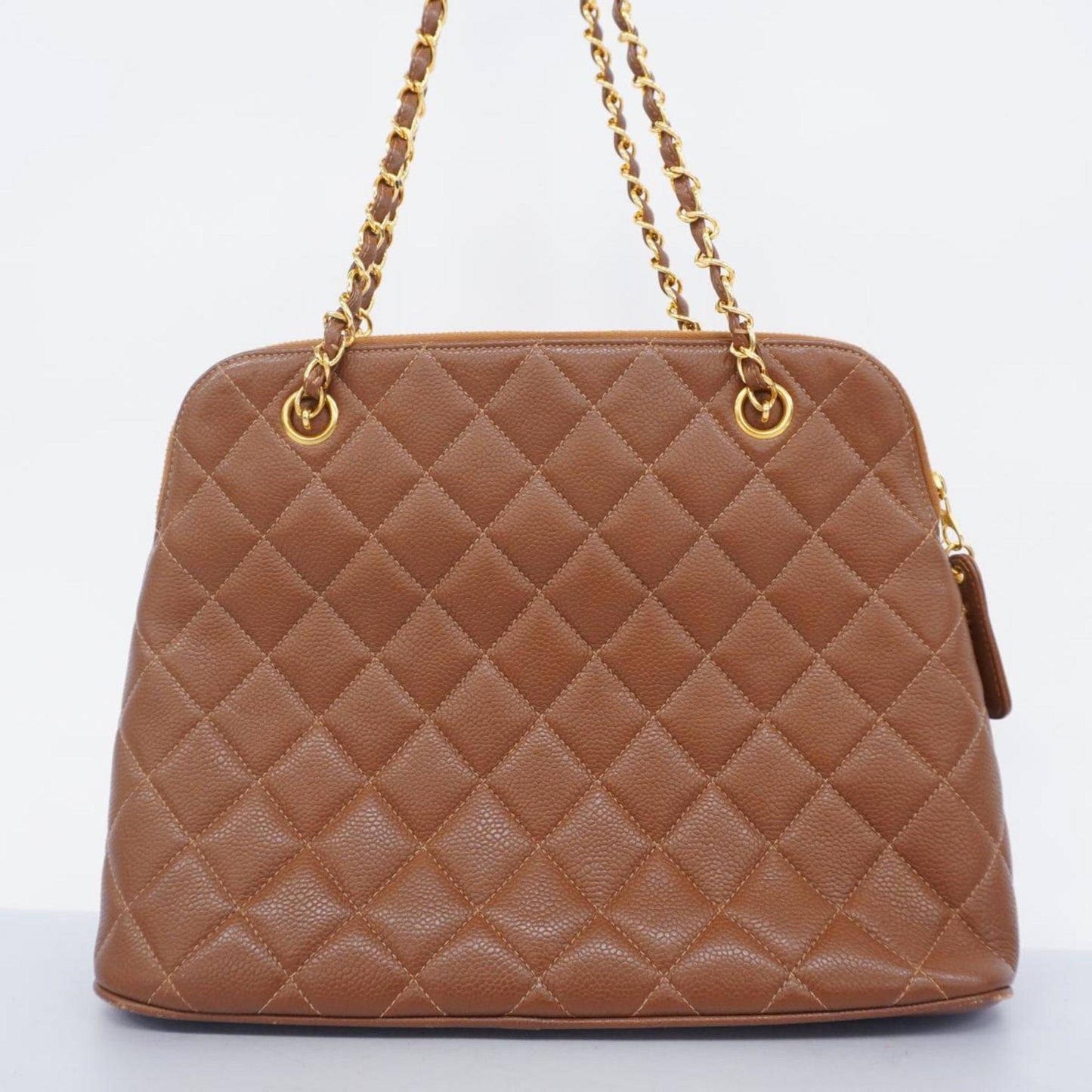 Chanel Shoulder Bag Matelasse Chain Lambskin Brown Women's