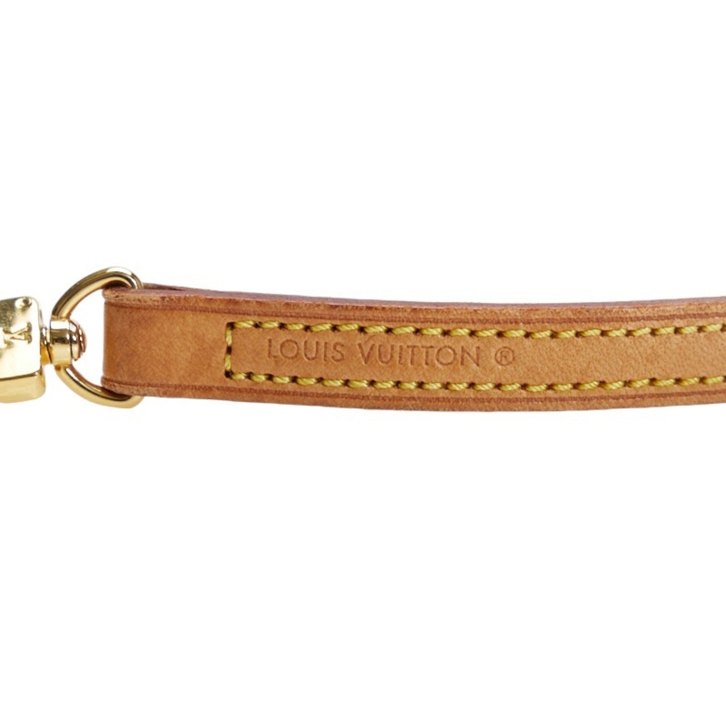LOUIS VUITTON Shoulder Strap Brown Gold Leather Ladies