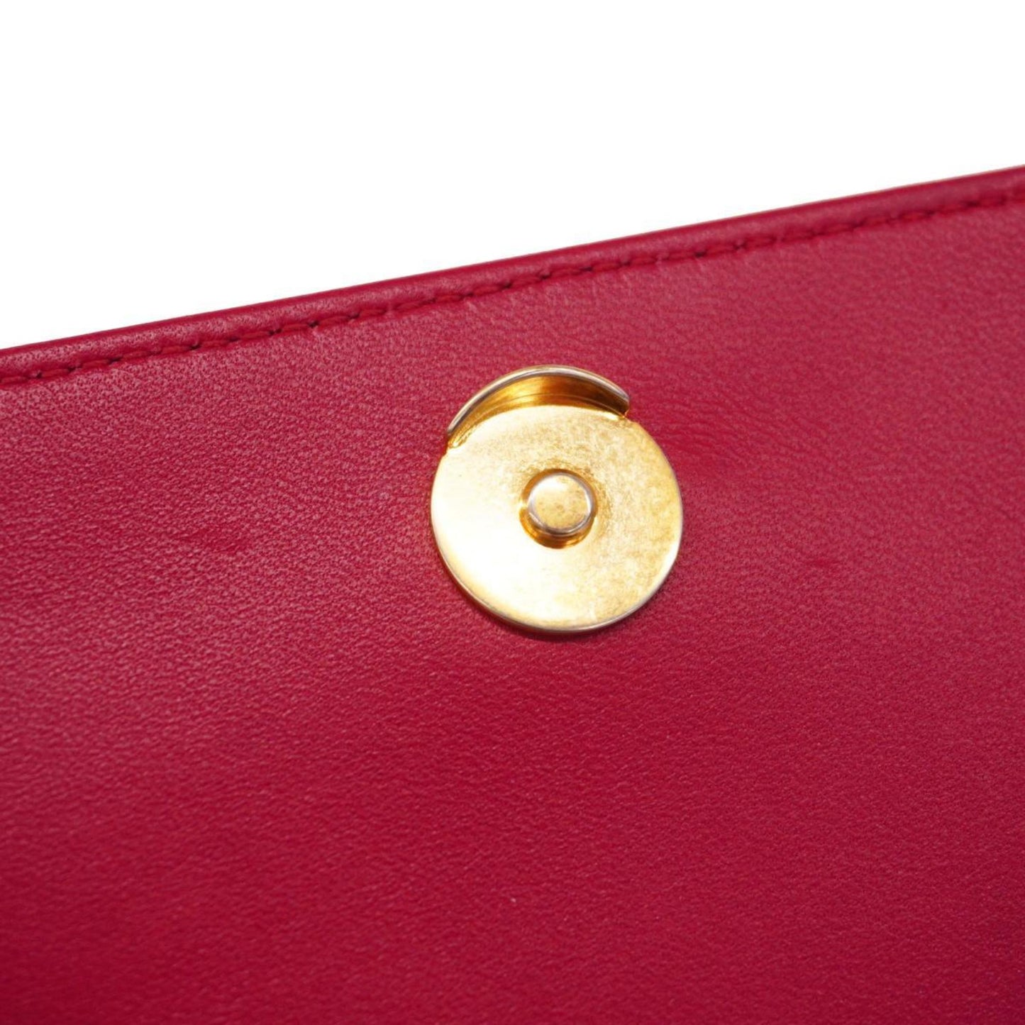 Chanel Shoulder Bag Matelasse Chain Lambskin Red Women's