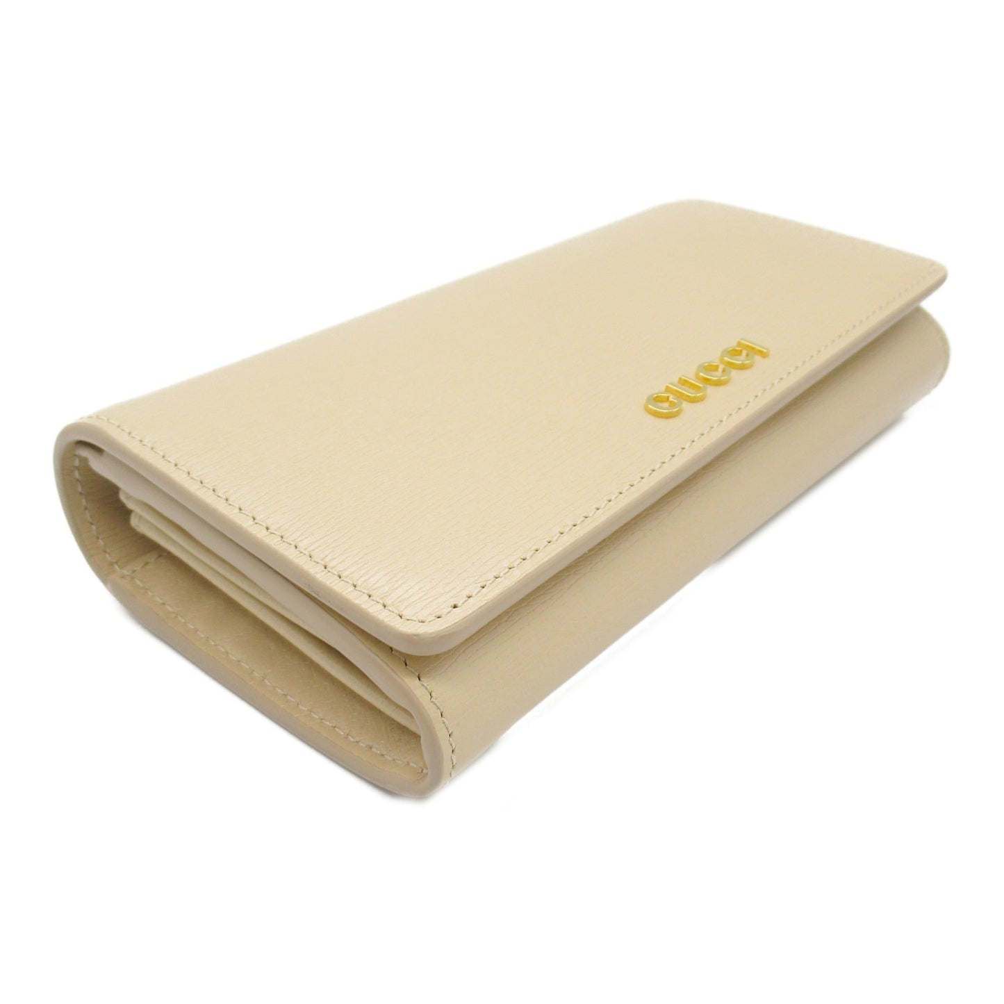 Gucci Beige Light Beige Leather Long Wallet (Bi-Fold)
