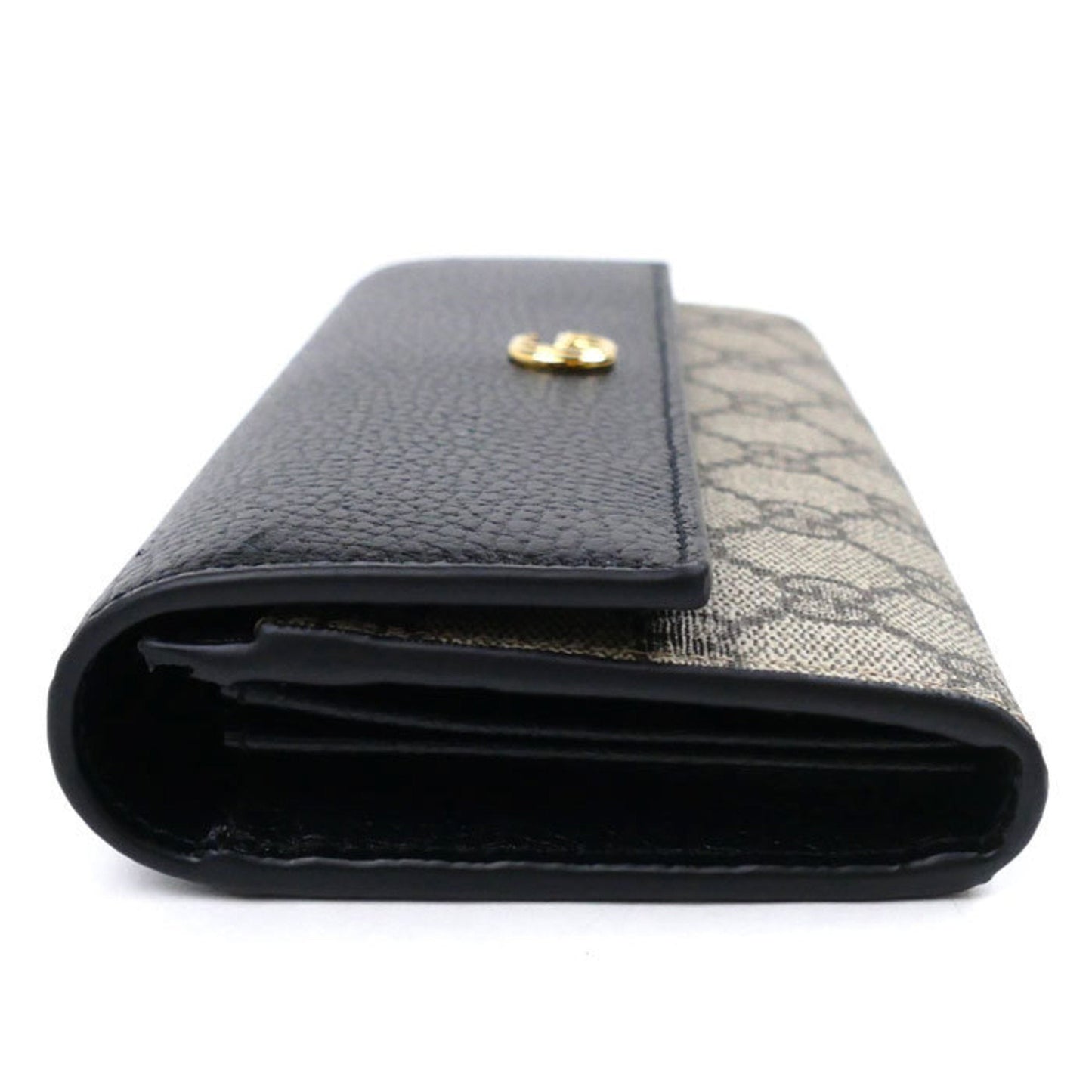 Gucci Beige Black Gg Supreme Canvas Leather Coin Purse/Coin Case