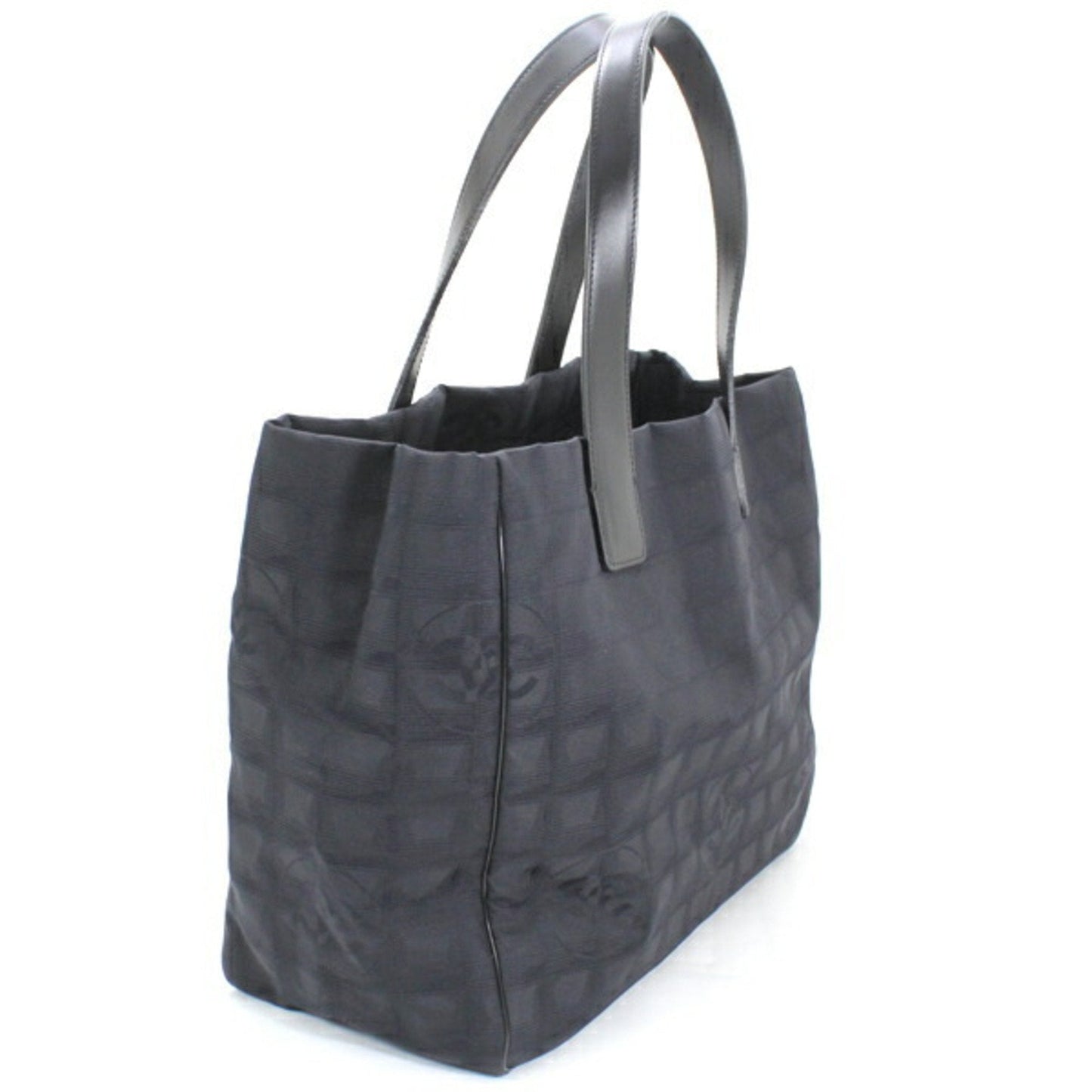 Chanel Bag New Travel Line Tote MM Black Handbag CHANEL Women's Nylon