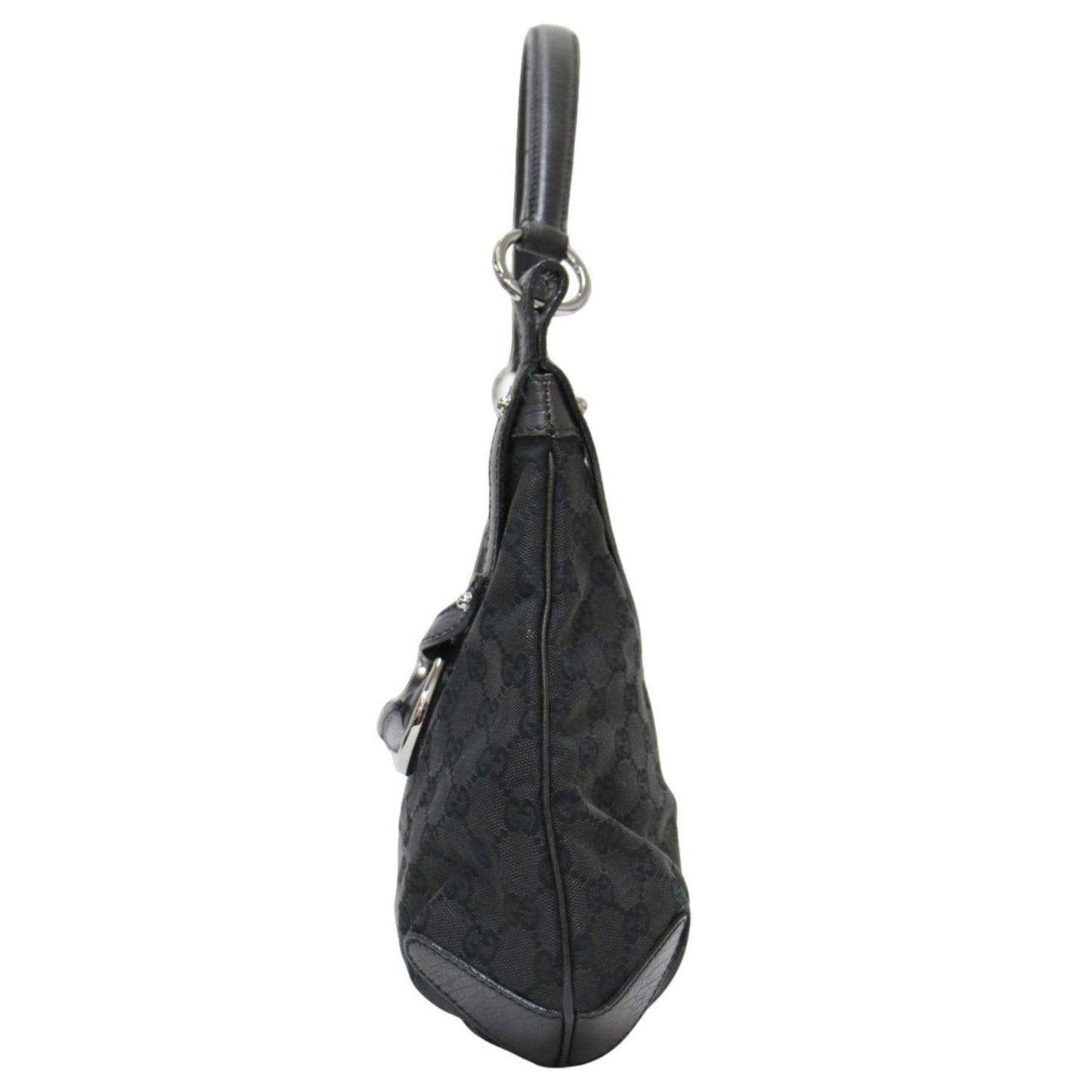 Gucci Black Canvas Leather Handbag Shoulder Bag