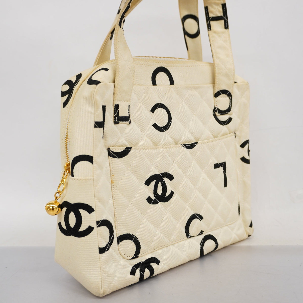 ChanelAuth  Matelasse Women's Canvas HandBag White