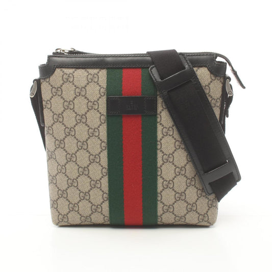 Gucci Beige Multi-Color Pvc Coated Canvas Leather Shoulder Bag ()