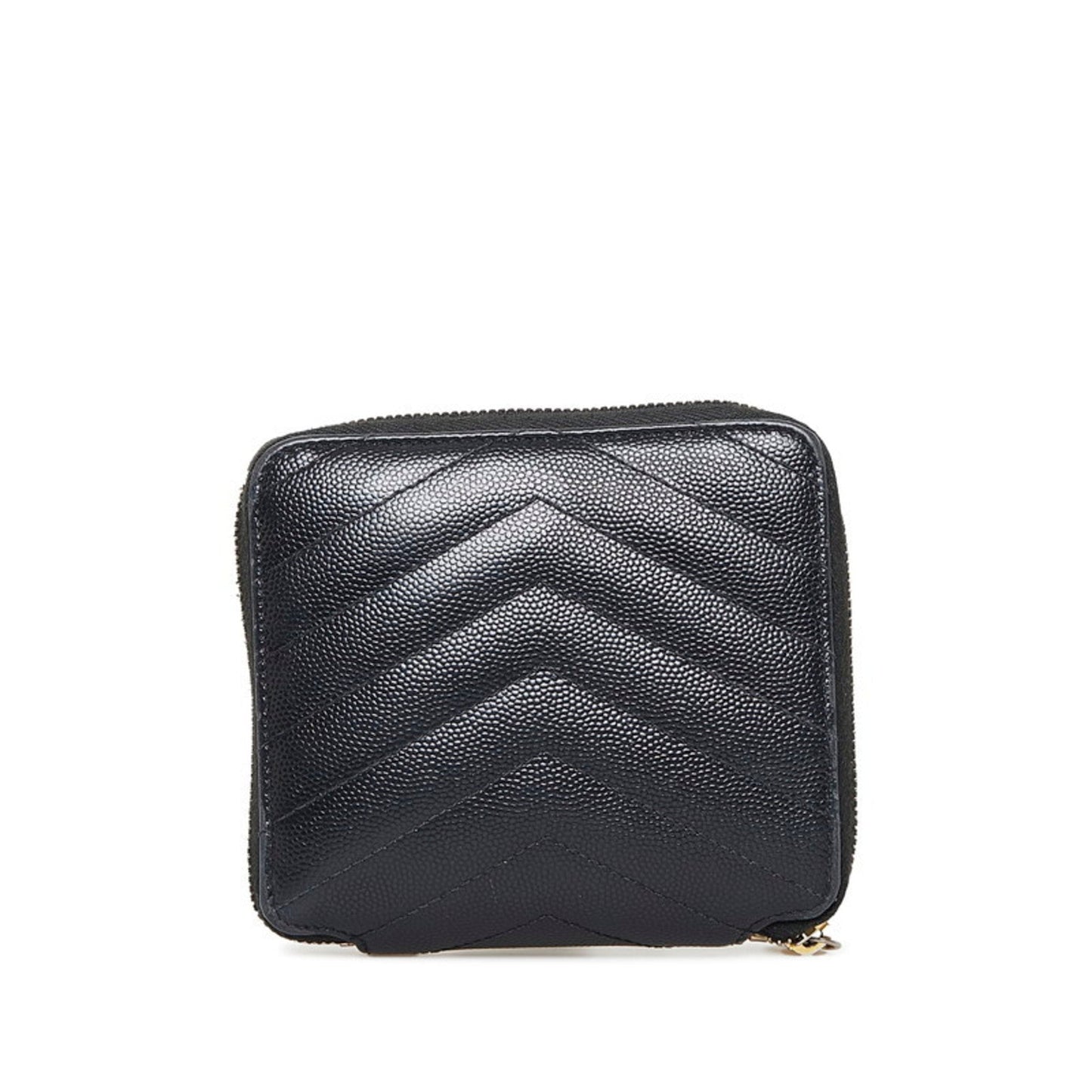 Saint Laurent YSL quilted bi-fold wallet black leather ladies