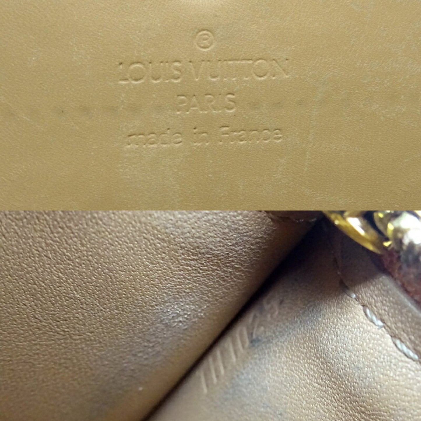 LOUIS VUITTON Portomone Credit Ladies Long Wallet M91380 Vernis Noisette [Beige]