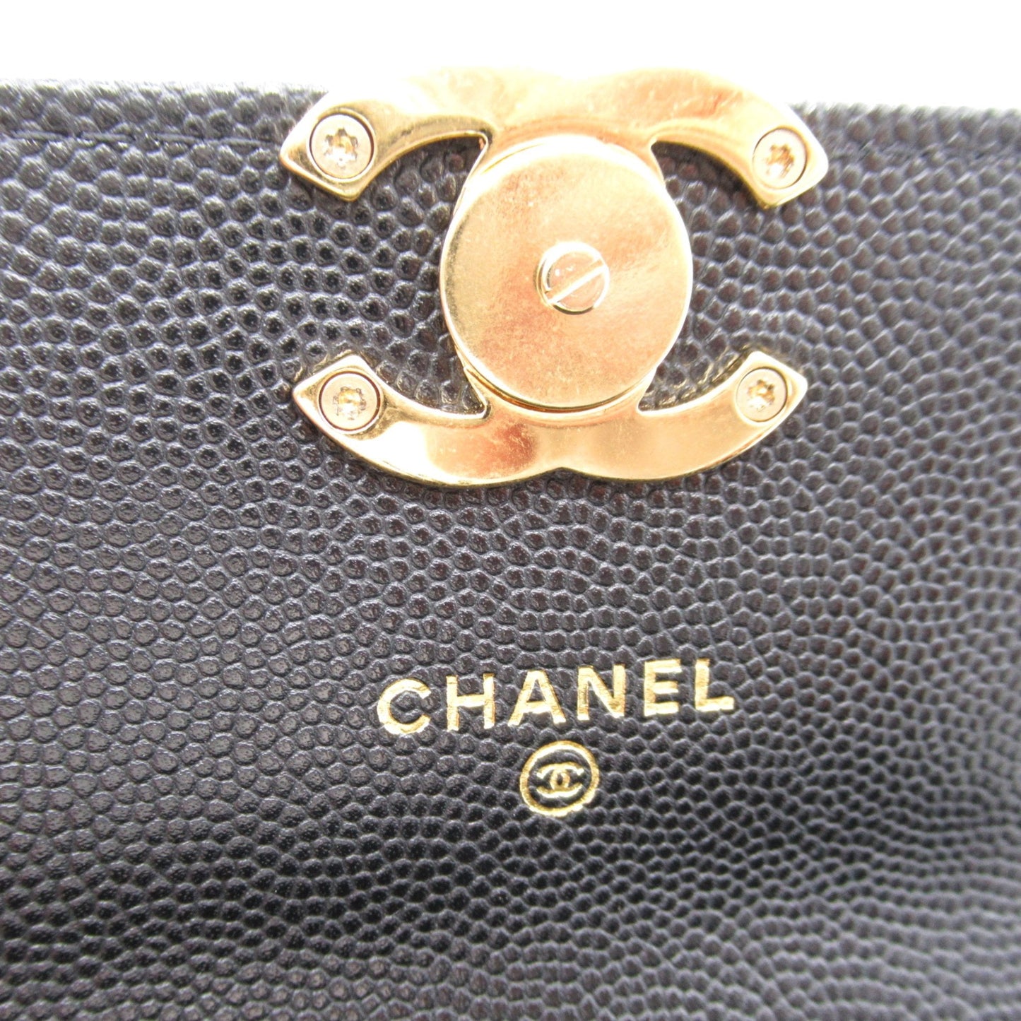 CHANEL Chain wallet Shoulder Bag Black Caviar Skin (Grained Calf) AP3106