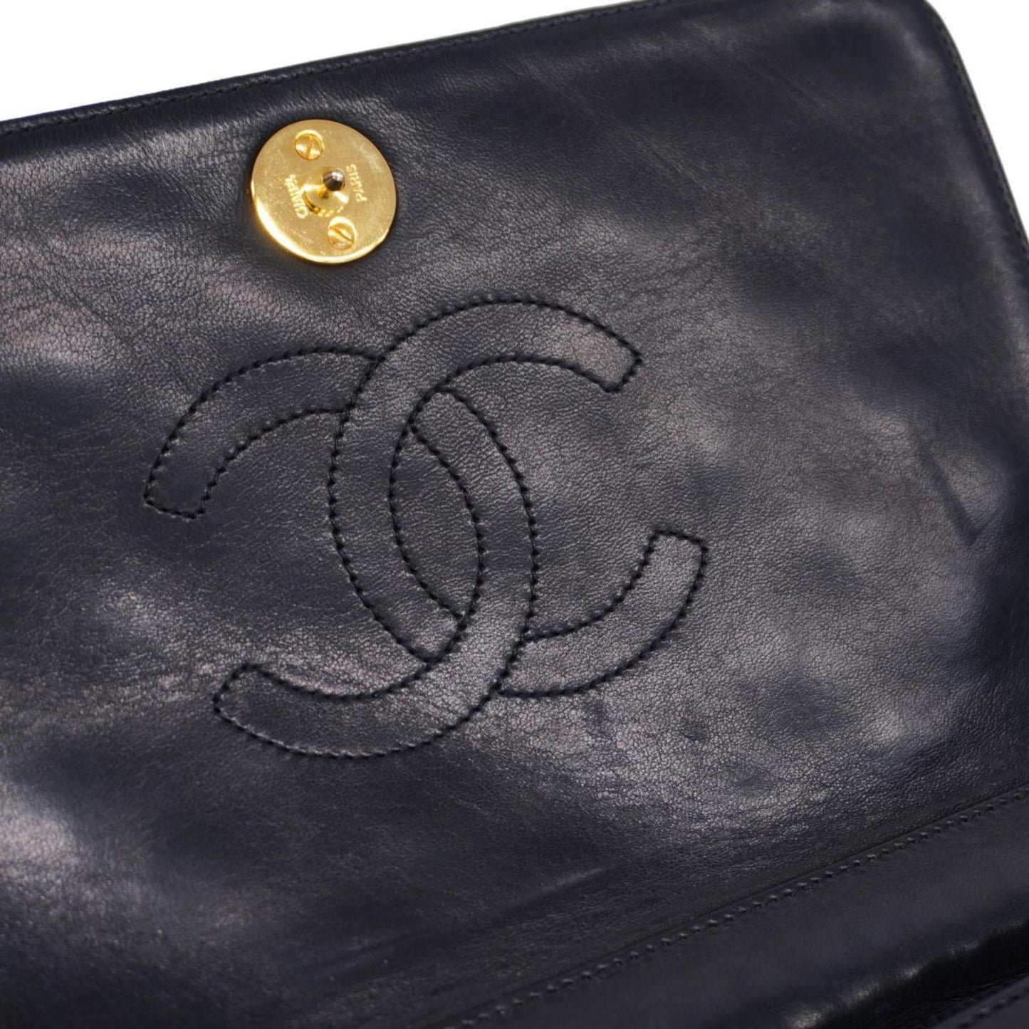 Chanel Shoulder Bag Matelasse Chain Lambskin Black Women's