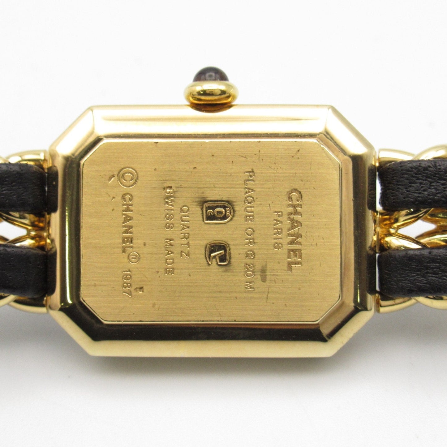 CHANEL Premiere L Wrist Watch H0001 Quartz Black Gold Plated Leather belt H0001