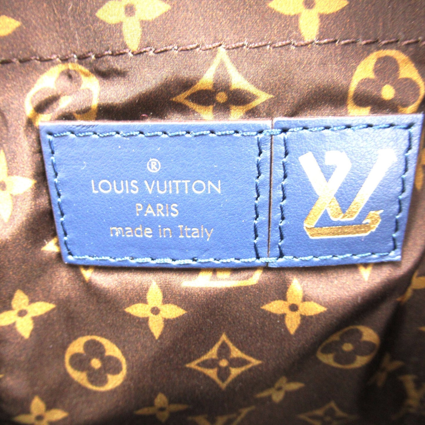 LOUIS VUITTON Palm Springs Backpack MINI Blue Nylon recycled metallic nylon M21060