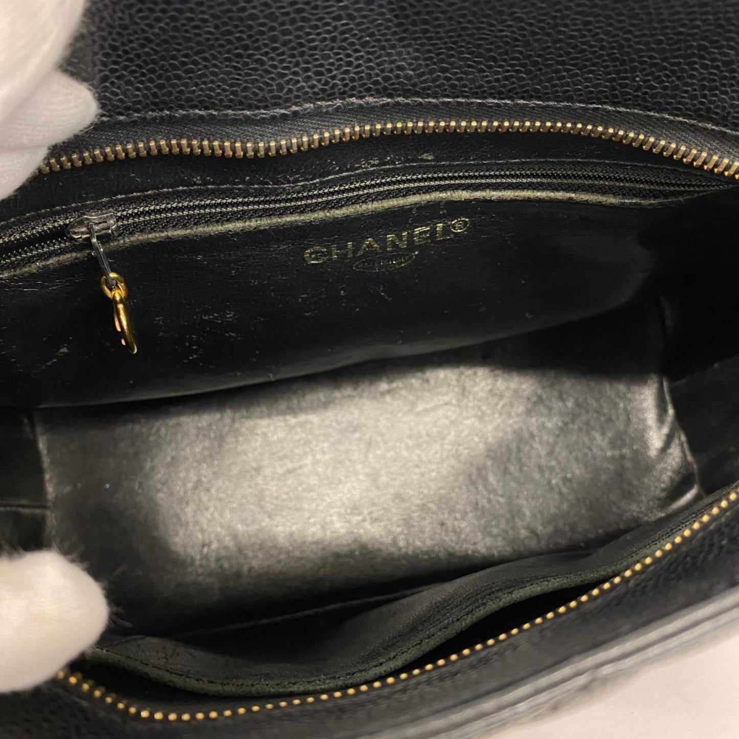 Chanel Tote Bag Reproduction Caviar Skin Black Women's