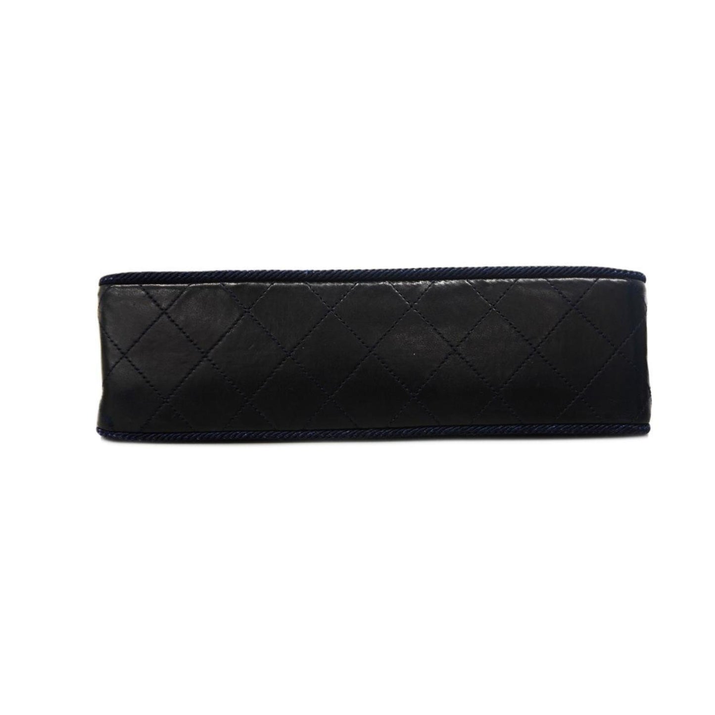 Chanel Shoulder Bag W Chain Lambskin Navy Women's
