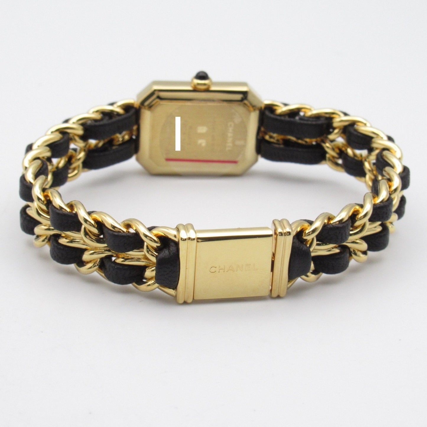 CHANEL Premiere XL Wrist Watch H0001 Quartz Black Gold Plated Leather belt H0001