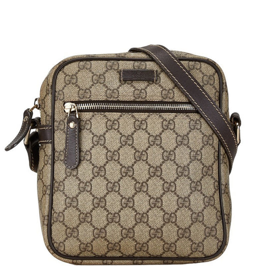Gucci Beige Brown Khaki Pvc Leather Shoulder Bag ()