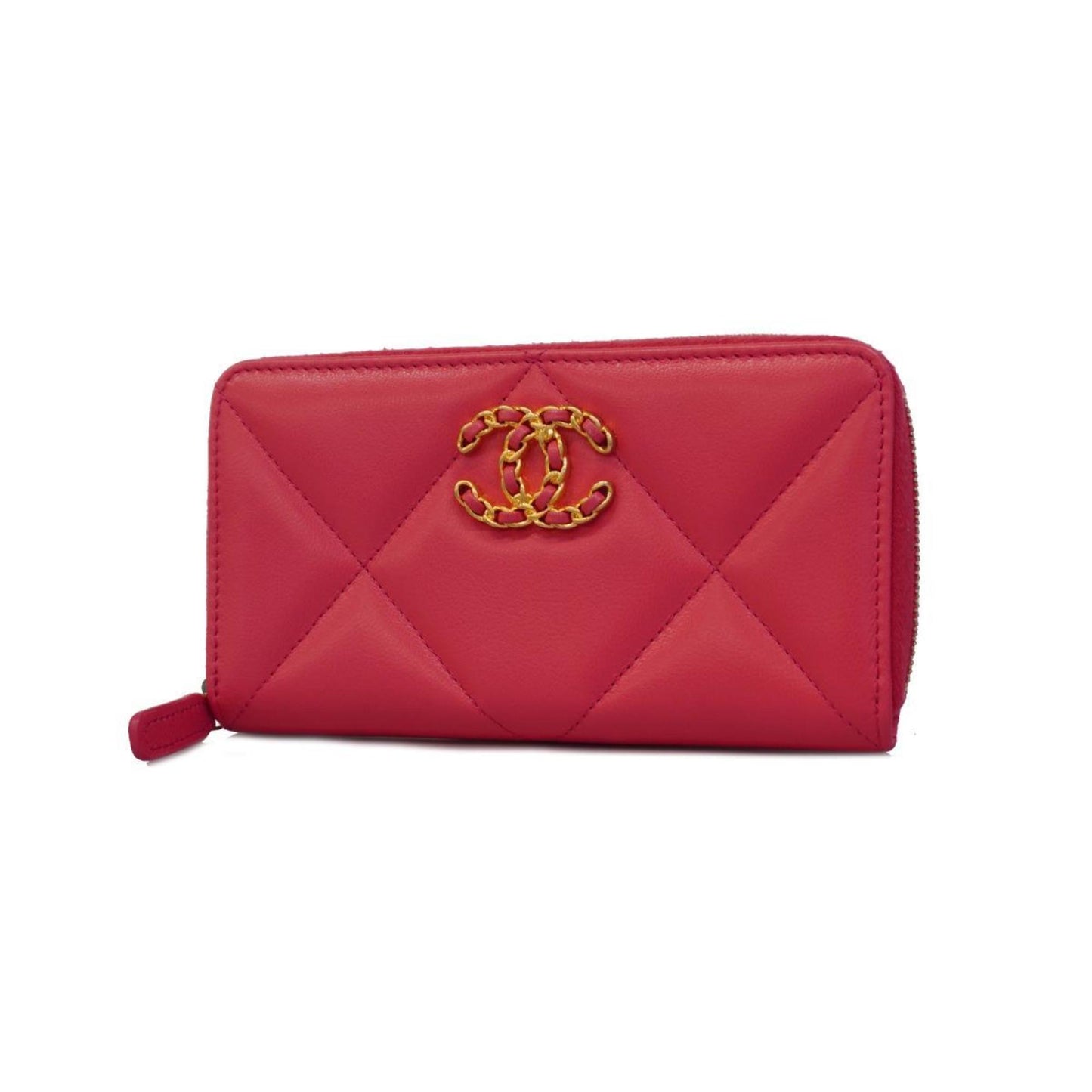 Chanel Wallet 19 Lambskin Pink Women's