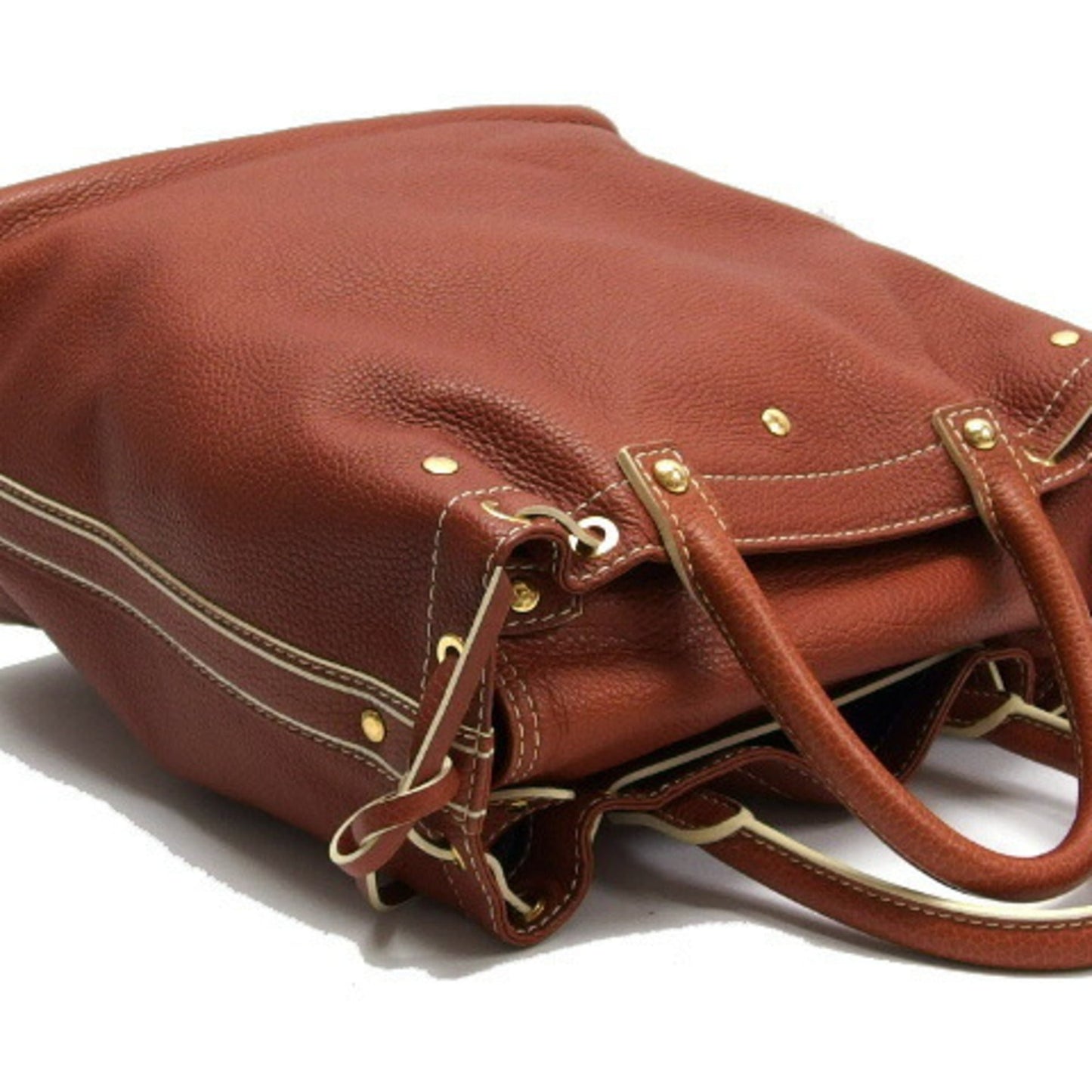 Louis Vuitton shoe bag tote Tobaco leather reddish brown