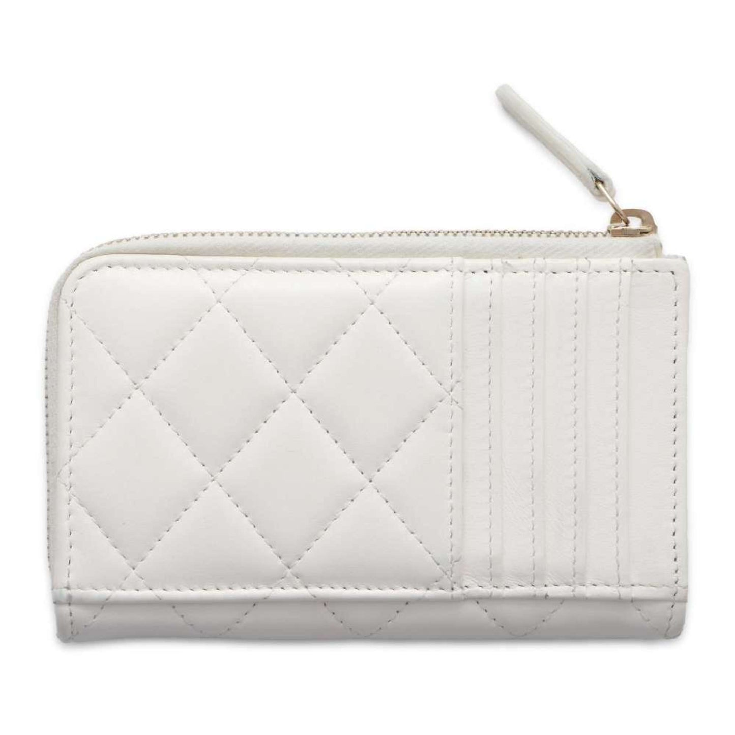Chanel Wallet/Coin Case Matelasse Coco Mark Lambskin AP3665 CHANEL Wallet Business Card Holder/Card Faux Pearl White