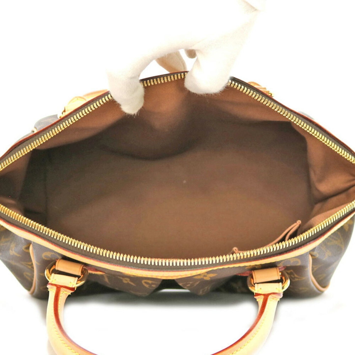 LOUIS VUITTON Tivoli PM Monogram Handbag Canvas M40143 Brown Women's